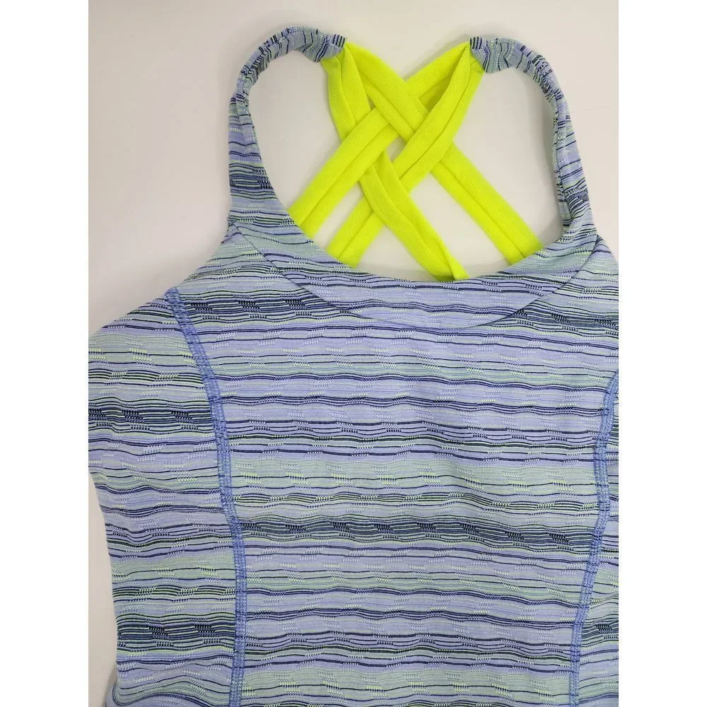 Lululemon‎ Tank Top Women's 6 Enhearten Strappy Athletic Workout Yoga Space Dye